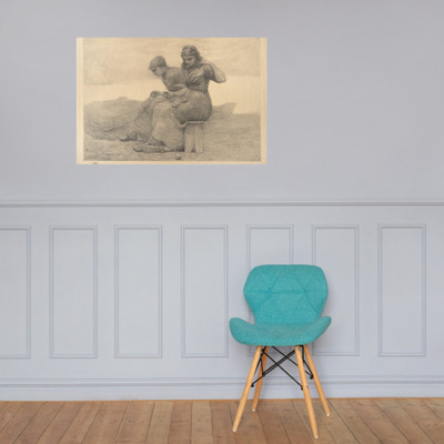 Mending the Tears - Winslow Homer - 1888 - Paper Poster Museum quality 7738770