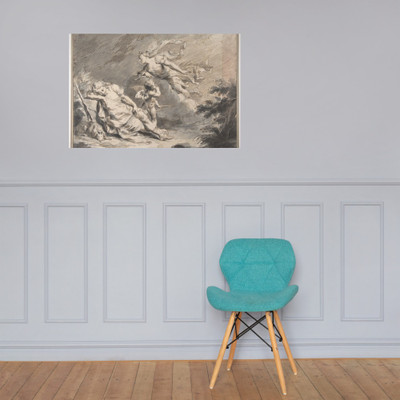 Diana Visiting the Sleeping Endymion - Pietro Antonio Novelli - 1729–1804 - Paper Poster Museum quality 7746075