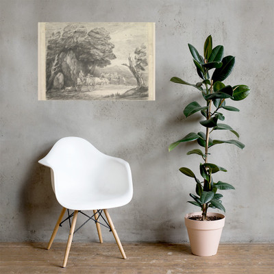 Wooded Landscape with Two Country Carts and Figures - Thomas Gainsborough - August 1, 1797 - Paper Poster Museum quality 7742421