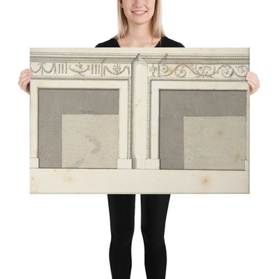 Two Designs for Mantels in the Adam Style - Anonymous, British, 18th century - 18th century - Canvas Museum quality 7719807