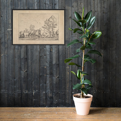 Large Farm with Draw Well from Praediorum villarum et rusticarum casularum icones elenoantissimae ad vivum in apre deformatae - Johannes van Doetecum I - ca. 1559–61 - Photo Paper Framed Poster Museum quality 7747239