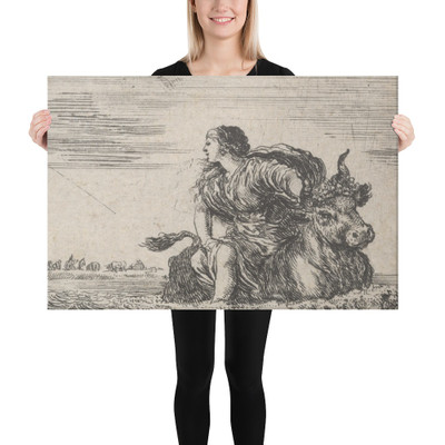 Jupiter and Europa, from 'Game of Mythology' (Jeu de la Mythologie) - Stefano della Bella - 1644 - Canvas Museum quality 7705137