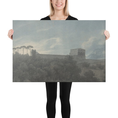 View of the Villa Lante on the Janiculum in Rome - John Robert Cozens - 1782–83 - Canvas Museum quality 7744047