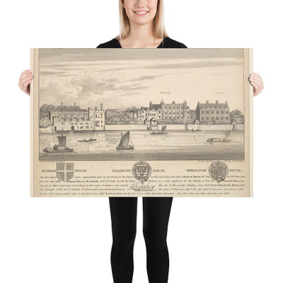 Durham House, Salisbury House and Worcester House on the Thames - Wenceslaus Hollar - 1808 - Photo Paper Poster Museum quality 7739803