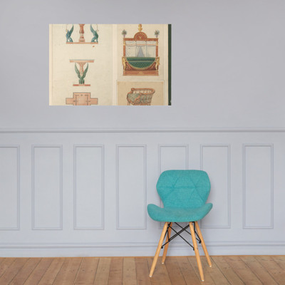 Designs for Furniture - Pierre Antoine Bellangé - ca. 1800–ca. 1840 - Photo Paper Poster Museum quality 7738985