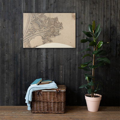 Design for a Part of a Painted Vaulted Ceiling with a Coat of Arms in Form of a Cross - Anonymous, Italian, Piedmontese, 18th century - 1700–1780 - Canvas Museum quality 7744805