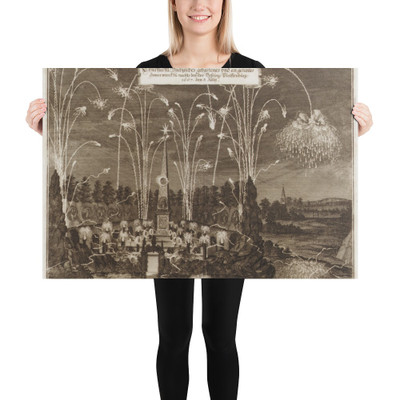 Celebration for the Elector Johann Georg II, Leipzig, July 8, 1667: Fireworks Display by Night - ca. 1667 - Paper Poster Museum quality 7743399