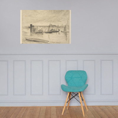 Early Morning, Battersea (Battersea Dawn) (Cadogan Pier) - James McNeill Whistler - probably 1863 - Photo Paper Poster Museum quality 7741849