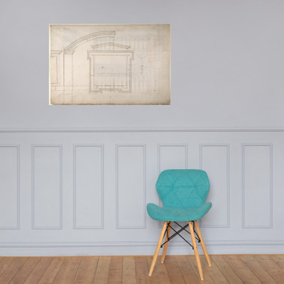 St. Peter's, apse, window, elevation (recto) Unidentified, portal, elevation (verso) - Anonymous, French, 16th century - early to mid-16th century - Paper Poster Museum quality 7739665