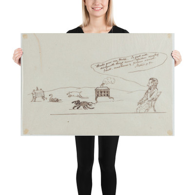 Build Your Own World. So Fast Will Disagreeable Things...Vanish (Illustration for Ralph Waldo Emerson's "Nature") - Christopher Pearse Cranch - 1830–92 - Paper Poster Museum quality 7739867