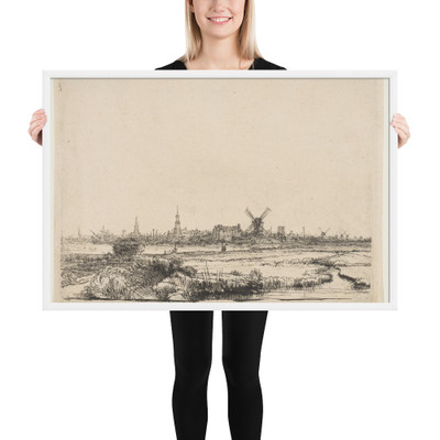 View of Amsterdam from the Northwest - Rembrandt (Rembrandt van Rijn) - ca. 1640 - Matte Paper Framed Poster Museum quality 7738984