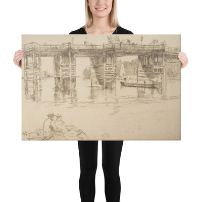 Old Putney Bridge - James McNeill Whistler - 1879 - Canvas Museum quality 7742149