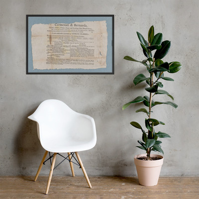 Printed Advertisement - Cermenati & Bernarda - 1805–8 - Photo Paper Framed Poster Museum quality 7739121