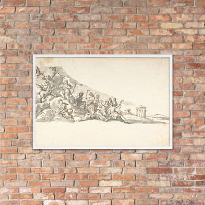 Drawing for a Harpsichord Top - Anonymous, Italian, 18th century - 18th century - Photo Paper Framed Poster Museum quality 7742242