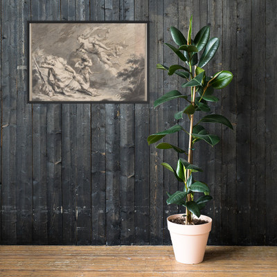 Diana Visiting the Sleeping Endymion - Pietro Antonio Novelli - 1729–1804 - Matte Paper Framed Poster Museum quality 7746086