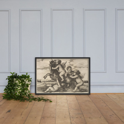 Four small boys and a goat (copy) - Wenceslaus Hollar - 17th century (?) - Photo Paper Framed Poster Museum quality 7739054