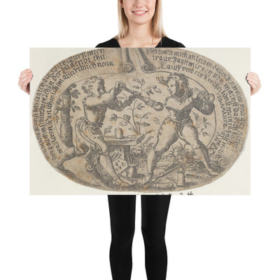 The Young Painter and Young Goldsmith, from The Duels of the Workmen - Jost Amman - 1588 - Photo Paper Poster Museum quality 7747101