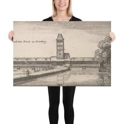 Strasbourg - Wenceslaus Hollar - 1665 - Canvas Museum quality 7740051