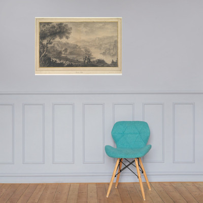 Hilly Landscape with Two Cavaliers and Other Figures in the Foreground - Romolo Panfi - 1632–90 - Photo Paper Poster Museum quality 7745429