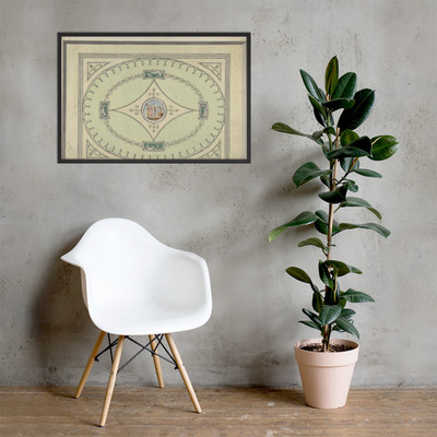 Design for a Ceiling for the First Drawing Room at Culzean Castle, Ayrshire - Robert Adam - 1779–82 - Matte Paper Framed Poster Museum quality 7747189