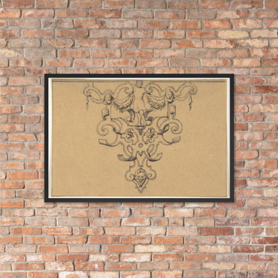 Ornamental Drawing - Anonymous, French, 19th century - 19th century - Matte Paper Framed Poster Museum quality 7743723