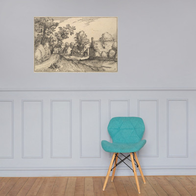 A Village Road, plate 7  from Regiunculae et Villae Aliquot Ducatus Brabantiae - Claes Jansz. Visscher - ca. 1610 - Paper Poster Museum quality 7723461