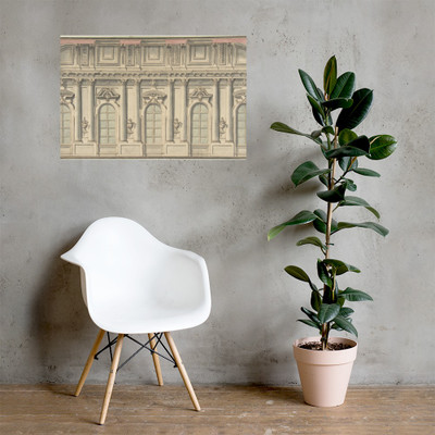 Wall Elevation and Interior - Anonymous, Italian, 18th century - 18th century - Photo Paper Poster Museum quality 7742563