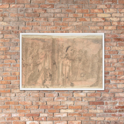 Study of a Scene of Martyrdom (recto); Study of Three Figures (verso) - Anonymous, Italian, 16th century - 16th century - Photo Paper Framed Poster Museum quality 7743232