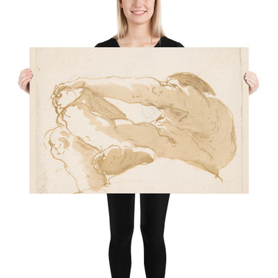 Seated Man Turned Towards the Left Seen from Below - Giovanni Battista Tiepolo - 1696–1770 - Paper Poster Museum quality 7741066