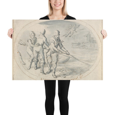 Emblem Drawing ("Hope sustains me") - Jacob Matham - early 17th century - Photo Paper Poster Museum quality 7737519