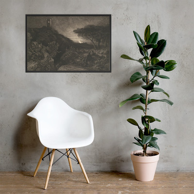 The Lonely Tower - Samuel Palmer - 1879 - Matte Paper Framed Poster Museum quality 7737851