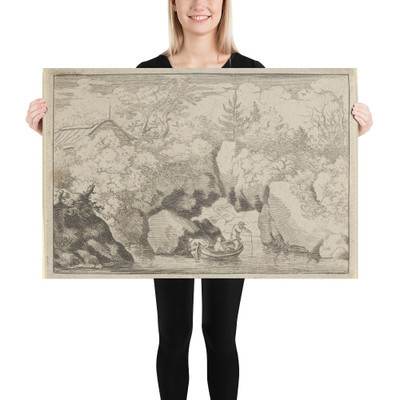 The Skiff near the Pierced Rock - Allart van Everdingen - Photo Paper Poster Museum quality 7747417