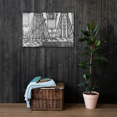 Speculum Romanae Magnificentiae: Moving the Vatican Obelisk - Natale Bonifacio - 1586 - Canvas Museum quality 7724022