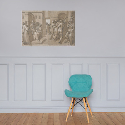 Pilate at the left washing his hands (left side of sheet) - Andrea Andreani - 1585 - Photo Paper Poster Museum quality 7738176