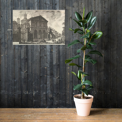View of the Basilica of San Sebastiano fuori delle mura [St. Sebastian outside the Walls] on the Appian Way, from Vedute di Roma (Roman Views) - Giovanni Battista Piranesi - ca. 1750 - Photo Paper Poster Museum quality 7725288