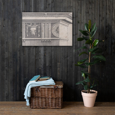 Doric Entablature - Agostino Veneziano (Agostino dei Musi) - dated 1528 - Canvas Museum quality 7745026