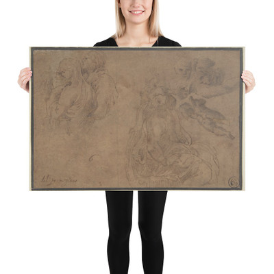 Studies of Figures - Parmigianino (Girolamo Francesco Maria Mazzola) - 16th century - Paper Poster Museum quality 7744777