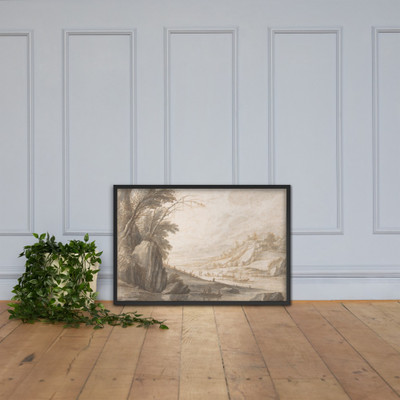 Landscape with Fishermen - Maerten de Cock - ca. 1588–1661 - Photo Paper Framed Poster Museum quality 7740456