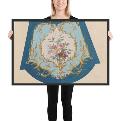 Design for a Chair Seat Cover - Anonymous, French, 19th century - ca. 1850–70 - Matte Paper Framed Poster Museum quality 7741667