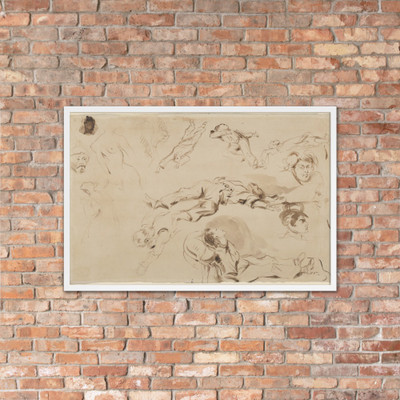 Figure Studies related to "Liberty Leading the People" - Eugène Delacroix - 1830 - Matte Paper Framed Poster Museum quality 7745059