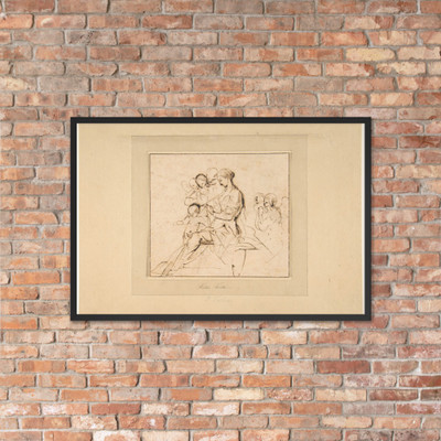 The Holy Family with Attendant Angels - Pietro Testa - 1612–50 - Matte Paper Framed Poster Museum quality 7743522