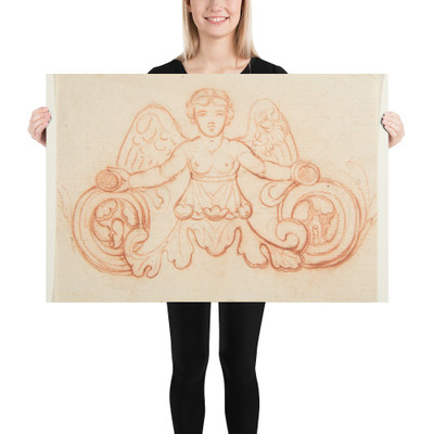 Design with Winged Female Figure - Anonymous, French, 19th century - 19th century - Paper Poster Museum quality 7739111