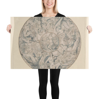 The Seven Virtues in a Roundel, with Faith at the Center - Jan Collaert I - mid-16th century - Photo Paper Poster Museum quality 7744980