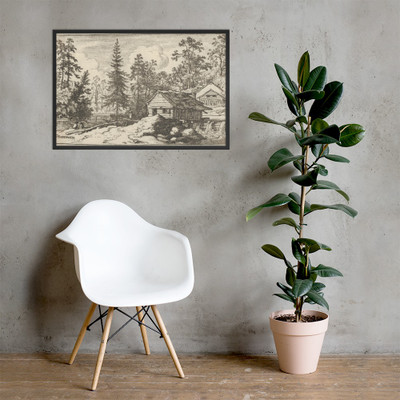 The Woman Looking Towards the Boat - Allart van Everdingen - Matte Paper Framed Poster Museum quality 7724573