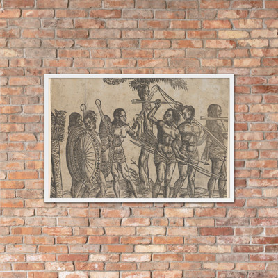 Copy of The King of Colchin, from Set of Exotic Races - Hans Burgkmair - Matte Paper Framed Poster Museum quality 7724707