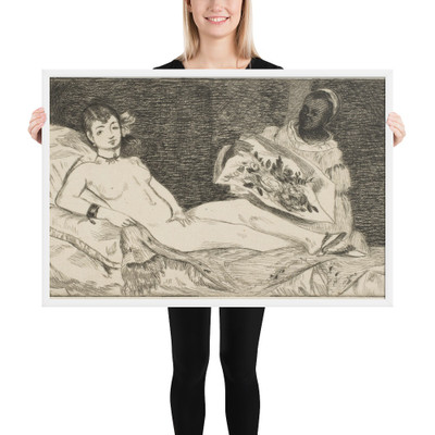 Olympia (small plate) - Edouard Manet - 1867 - Photo Paper Framed Poster Museum quality 7798370