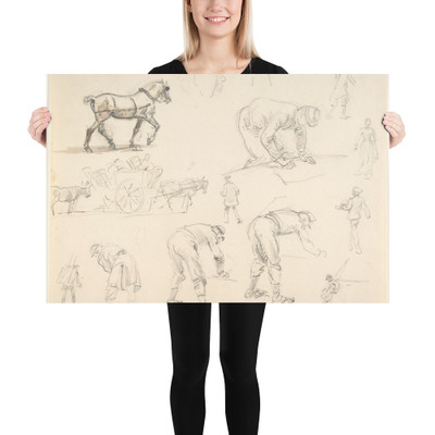 Studies of Soldiers and Cart Horses - Isidore Pils - 1830–75 - Photo Paper Poster Museum quality 7794976
