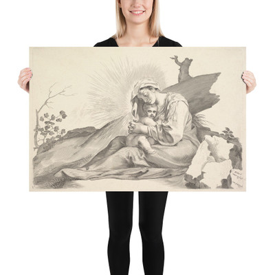 Virgin and Child - Claude Mellan - Paper Poster Museum quality 7799917