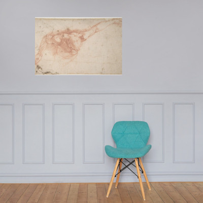 Half Figure of a Youth with Outstretched Left Arm and Bowed Head (recto); Two Women, One Holding a Vase, the Other a Book, and a Seated Man (verso) - Battista Franco - 1554–61 - Photo Paper Poster Museum quality 7796051