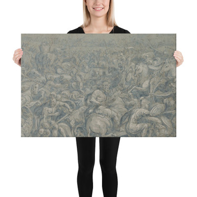 The Battle of Trasimeno - Crispijn van den Broeck - 16th century - Canvas Museum quality 7797520
